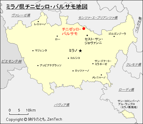 ミラノ県チニゼッロ・バルサモ地図