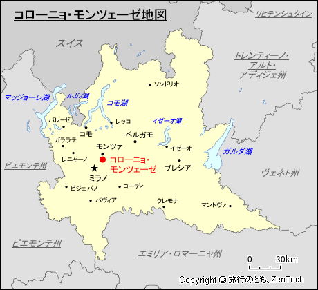 コローニョ・モンツェーゼ地図