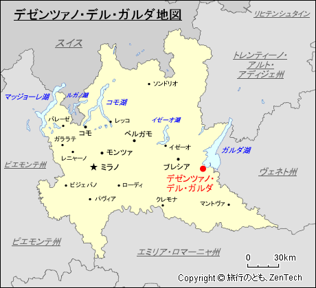 ロンバルディア州デゼンツァノ・デル・ガルダ地図