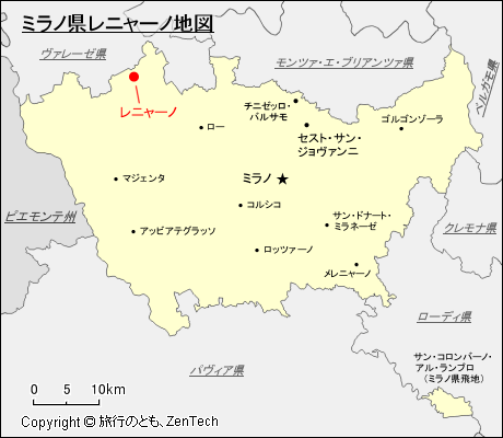 ミラノ県レニャーノ地図