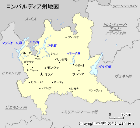 ロンバルディア州地図