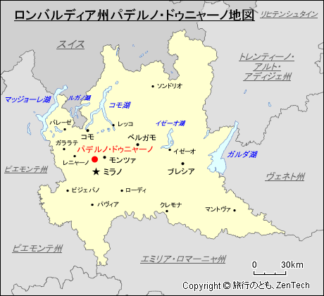 パデルノ・ドゥニャーノ地図