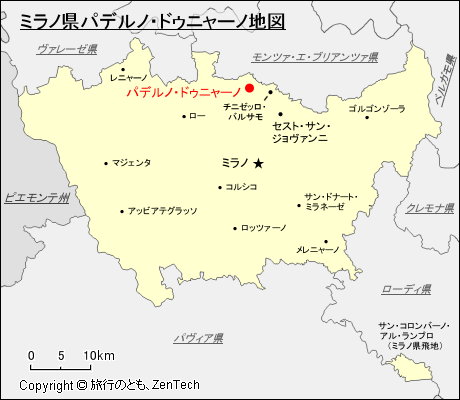 ミラノ県パデルノ・ドゥニャーノ地図