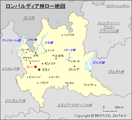 ロンバルディア州ロー地図