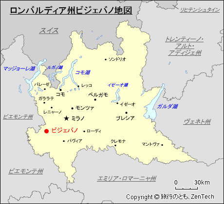 ロンバルディア州ビジェバノ地図