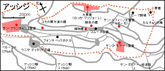 アッシジ観光地図 - 旅行のとも、ZenTech