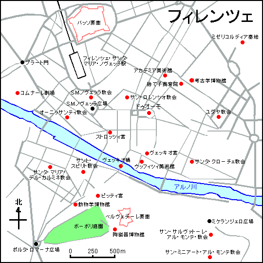 フィレンツェ観光地図