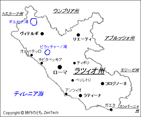 ラツィオ州地図