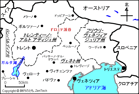 トレンティーノ・アルト・アディジェ州地図