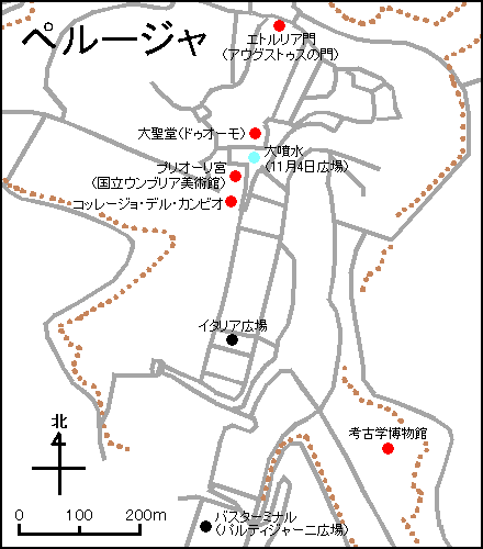 ペルージャ観光地図