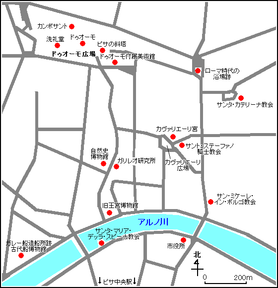 ピサ観光地図