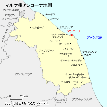 マルケ州アンコーナ地図