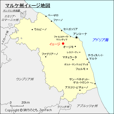 マルケ州イェージ地図