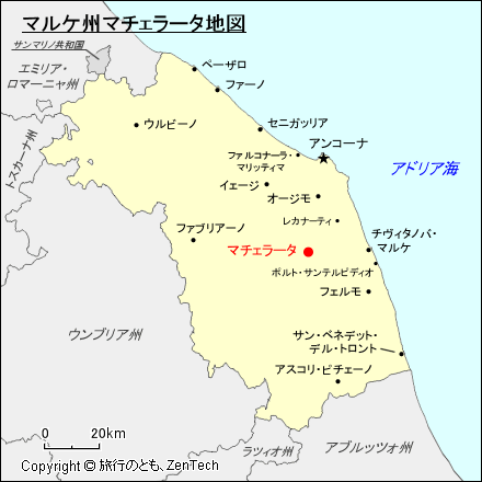 マルケ州マチェラータ地図