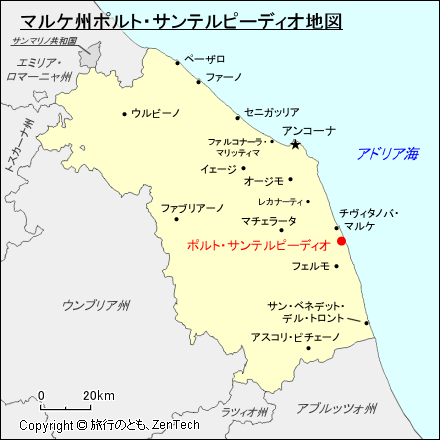 マルケ州ポルト・サンテルピーディオ地図