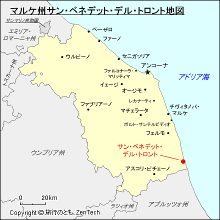 マルケ州サン・ベネデット・デル・トロント地図