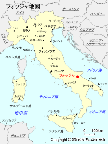 イタリア フォッジャ地図 旅行のとも Zentech