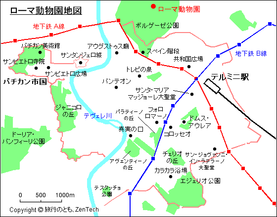 ローマ動物園地図