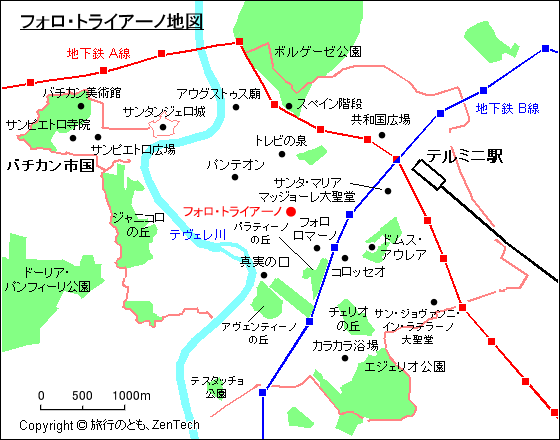 フォロ・トライアーノ地図