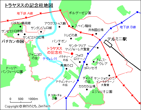 トラヤヌスの記念柱地図