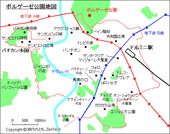 ボルゲーゼ公園地図