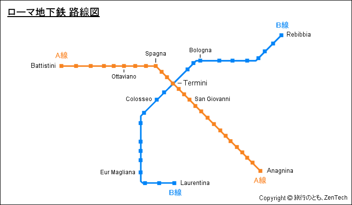 ローマ地下鉄 地図 旅行のとも Zentech