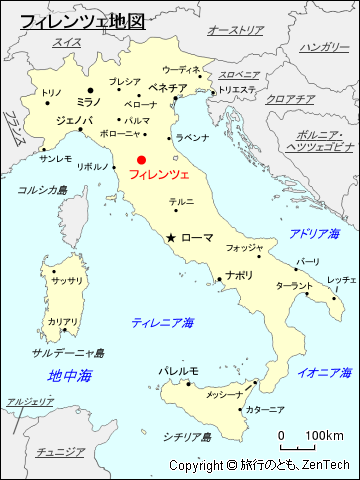 イタリアにおけるフィレンツェ地図