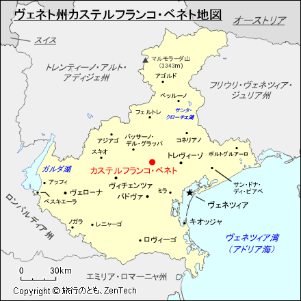 ヴェネト州カステルフランコ・ベネト地図