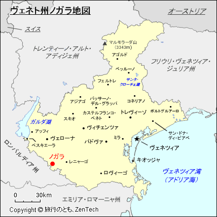 ヴェネト州ノガラ地図