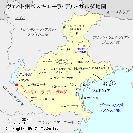 ヴェネト州ペスキエーラ・デル・ガルダ地図