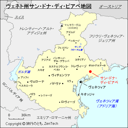 ヴェネト州サン・ドナ・ディ・ピアベ地図