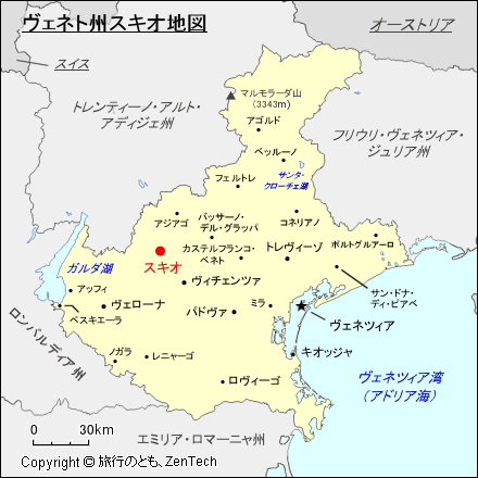 ヴェネト州スキオ地図