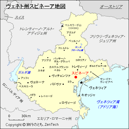 ヴェネト州スピネーア地図