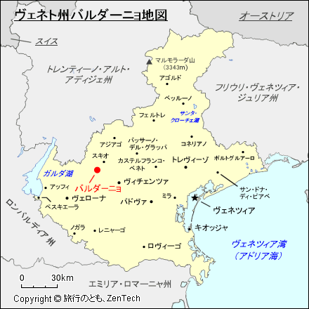 ヴェネト州バルダーニョ地図