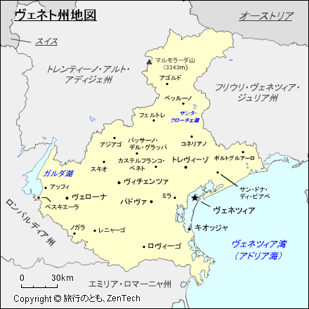 ヴェネト州地図