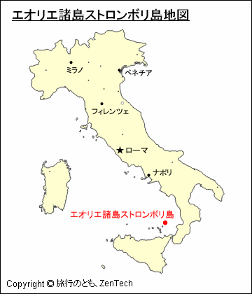 エオリア諸島ストロンボリ島地図