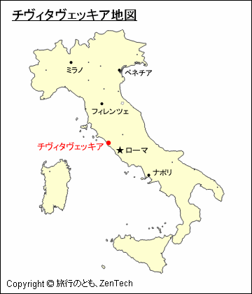 イタリアにおけるチヴィタヴェッキア地図