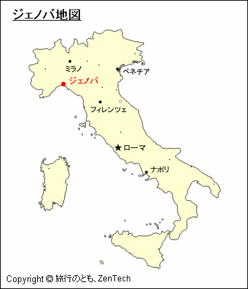 イタリアにおけるジェノバ地図