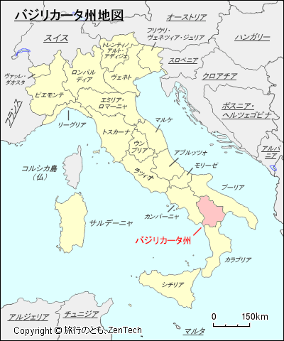 イタリア バジリカータ州地図