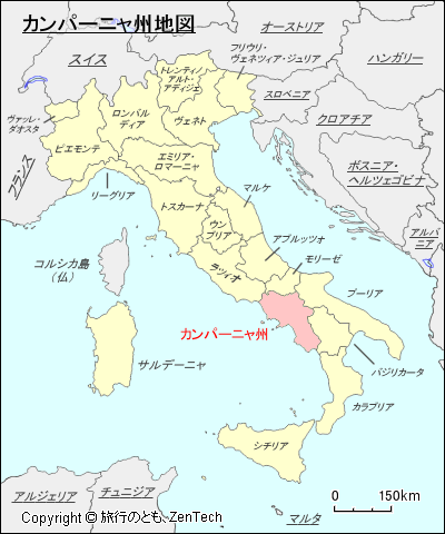 イタリア カンパニア州地図