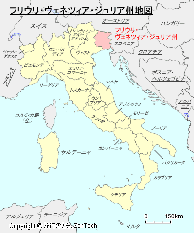 イタリア フリウリ・ヴェネツィア・ジュリア州地図