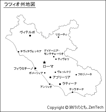 ラツィオ州地図