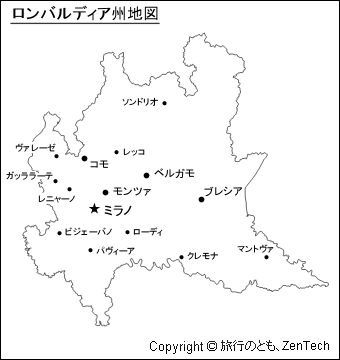 ロンバルディア州地図