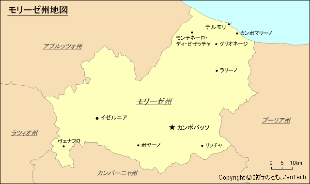 モリーゼ州地図