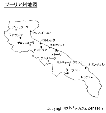 プーリア州地図