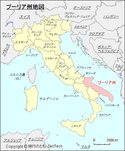 イタリア プーリア州地図