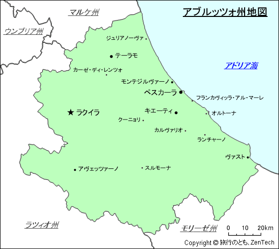 アブルッツォ州地図