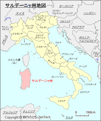 イタリア サルデーニャ州地図