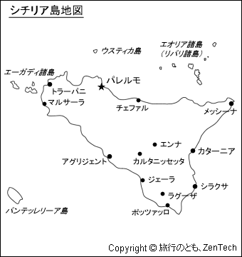 シチリア島地図