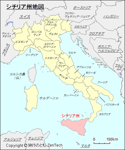 イタリア シチリア州地図